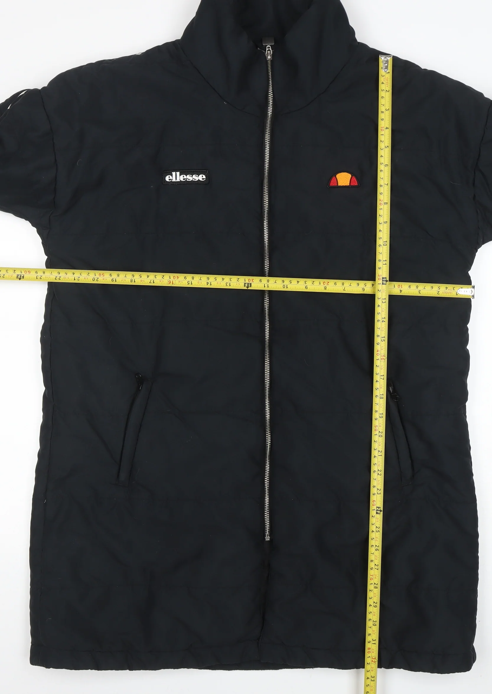 Ellesse Women's Black Long Puffer Coat UK 10 Full Zip Lined Winter Jacket - Image 2