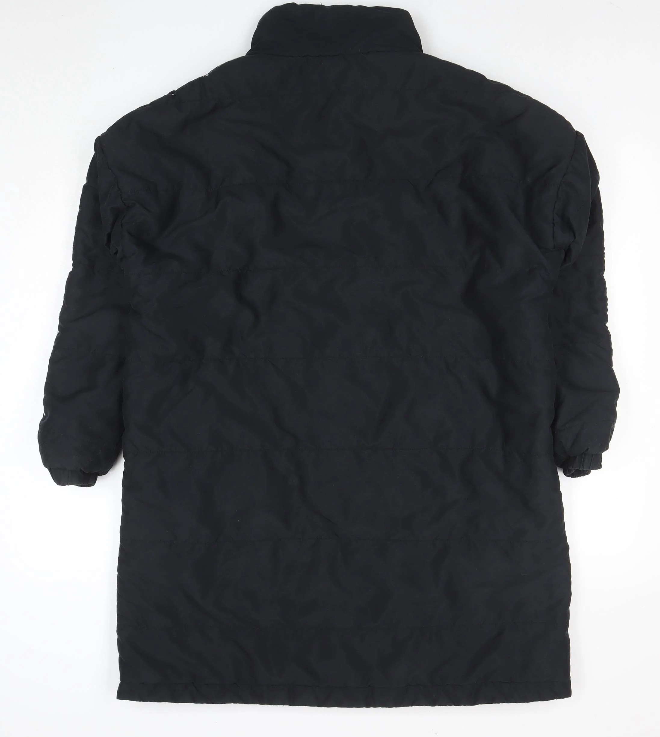 Ellesse Women's Black Long Puffer Coat UK 10 Full Zip Lined Winter Jacket - Image 3