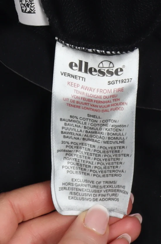 Ellesse Womens Black UK 8 Vernetti Straight Leg Jogger Sweatpants - Image 5