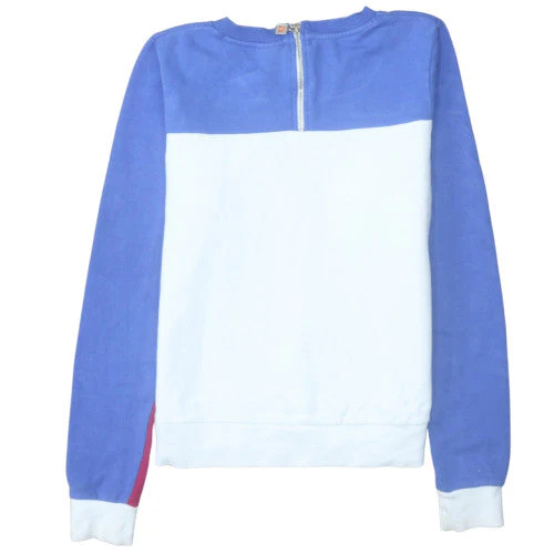 Ellesse Womens Blue White Pink Logo Sweatshirt Size 12 Cotton Blend - Image 4