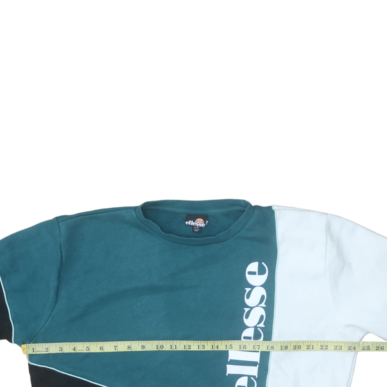 Ellesse Womens Colourblock Green Black White Sweatshirt UK 14 - Image 3