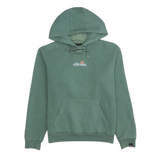 Ellesse Women's Green Pullover Hoodie UK 10 Cotton Blend Casual
