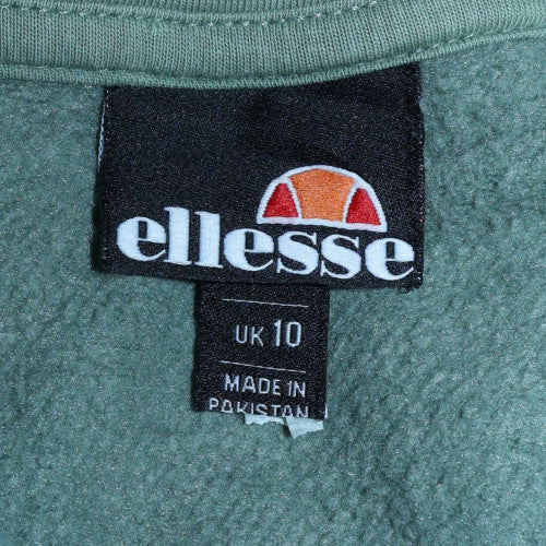 Ellesse Women's Green Pullover Hoodie UK 10 Cotton Blend Casual - Image 5