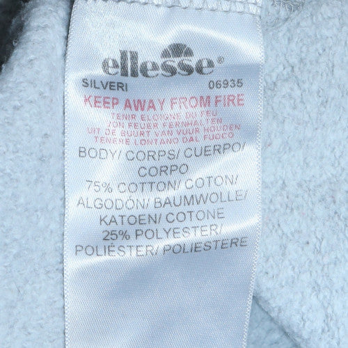 Ellesse Womens Grey Full Zip Hoodie UK 10 Cotton Blend - Image 6