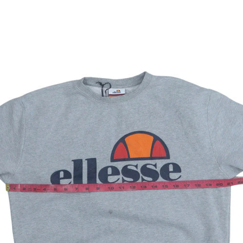 Ellesse Womens Grey Logo Crew Neck Pullover Sweatshirt UK 12 - Image 2