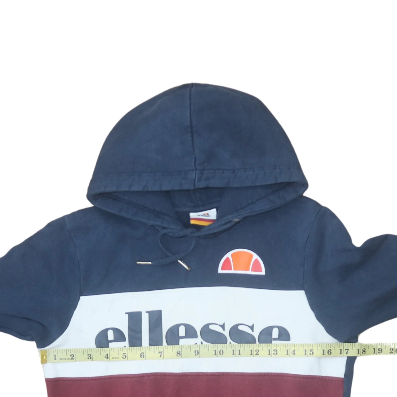 Ellesse Womens Navy Burgundy Colourblock Hoodie Size 10 Pullover - Image 2