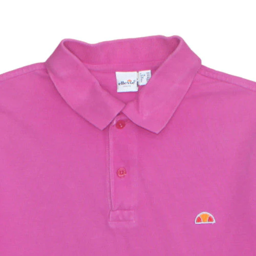 Ellesse Womens Pink Polo Shirt Short Sleeve Cotton UK M - Image 7