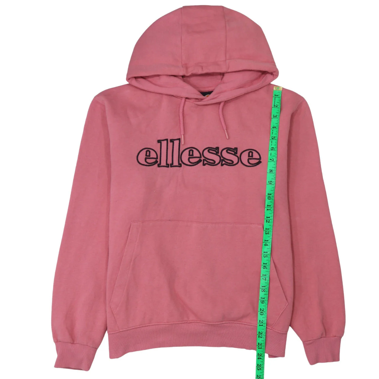 Ellesse Womens Pink Pullover Hoodie Medium Cotton Blend Logo - Image 3