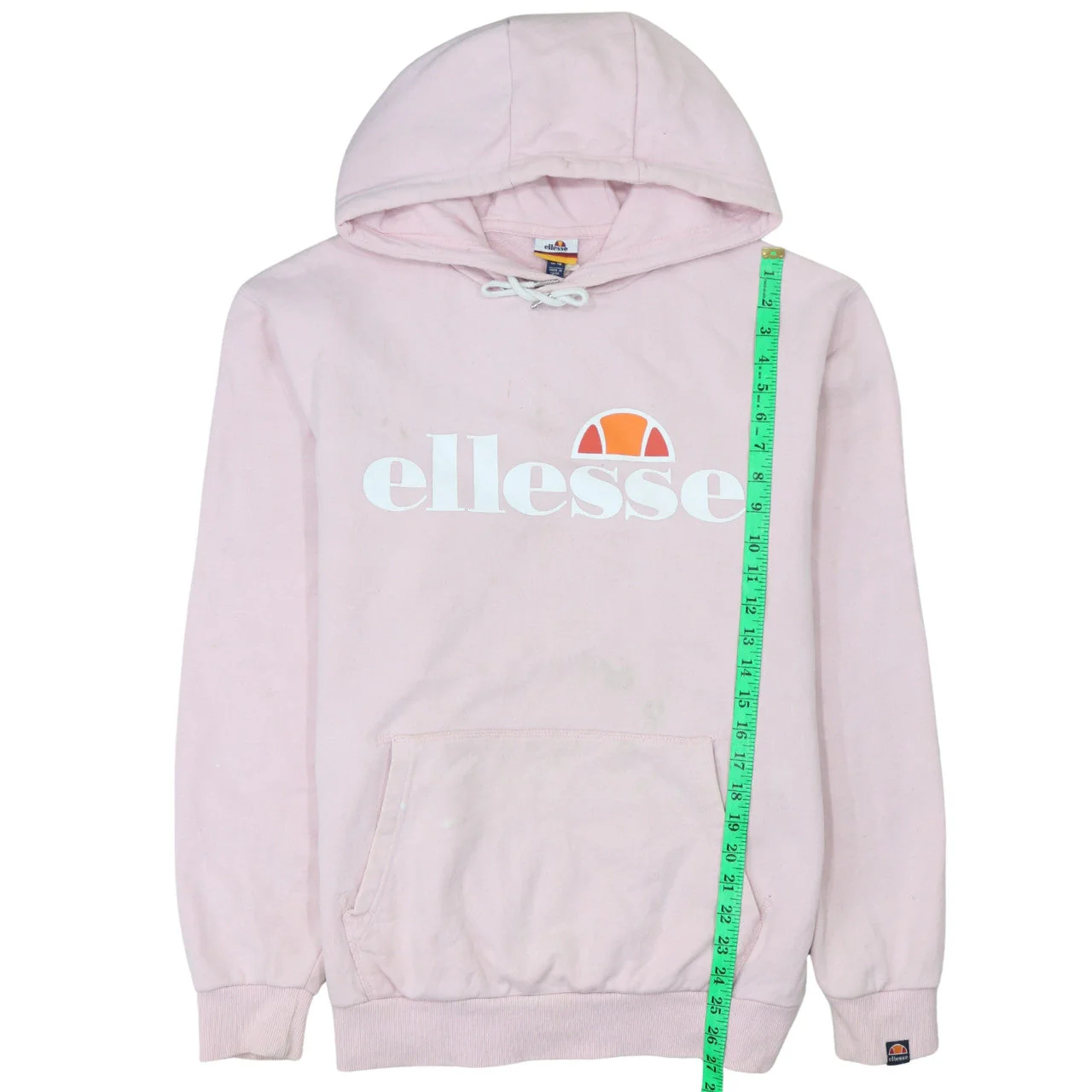Ellesse Womens Pink Pullover Hoodie Size M Hooded Logo Sweatshirt - Image 3