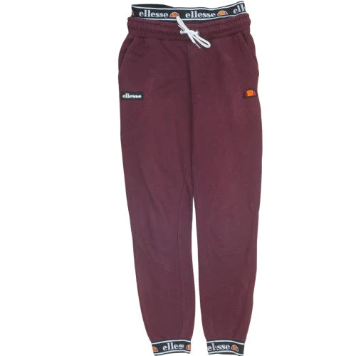 Ellesse Womens Red Jogger Trousers Size 8 Fleece Elastic Waist