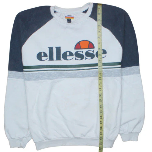 Ellesse Womens White Blue Logo Sweatshirt Size 12 Pullover Classic Fit - Image 3