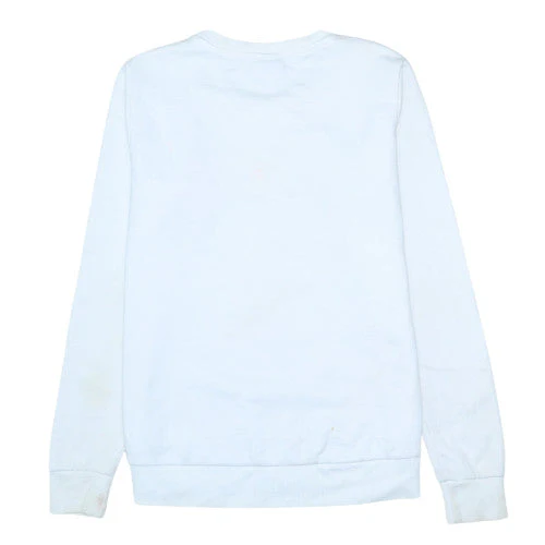 Ellesse Womens White Cotton Blend Pullover Sweatshirt Size 10 - Image 4