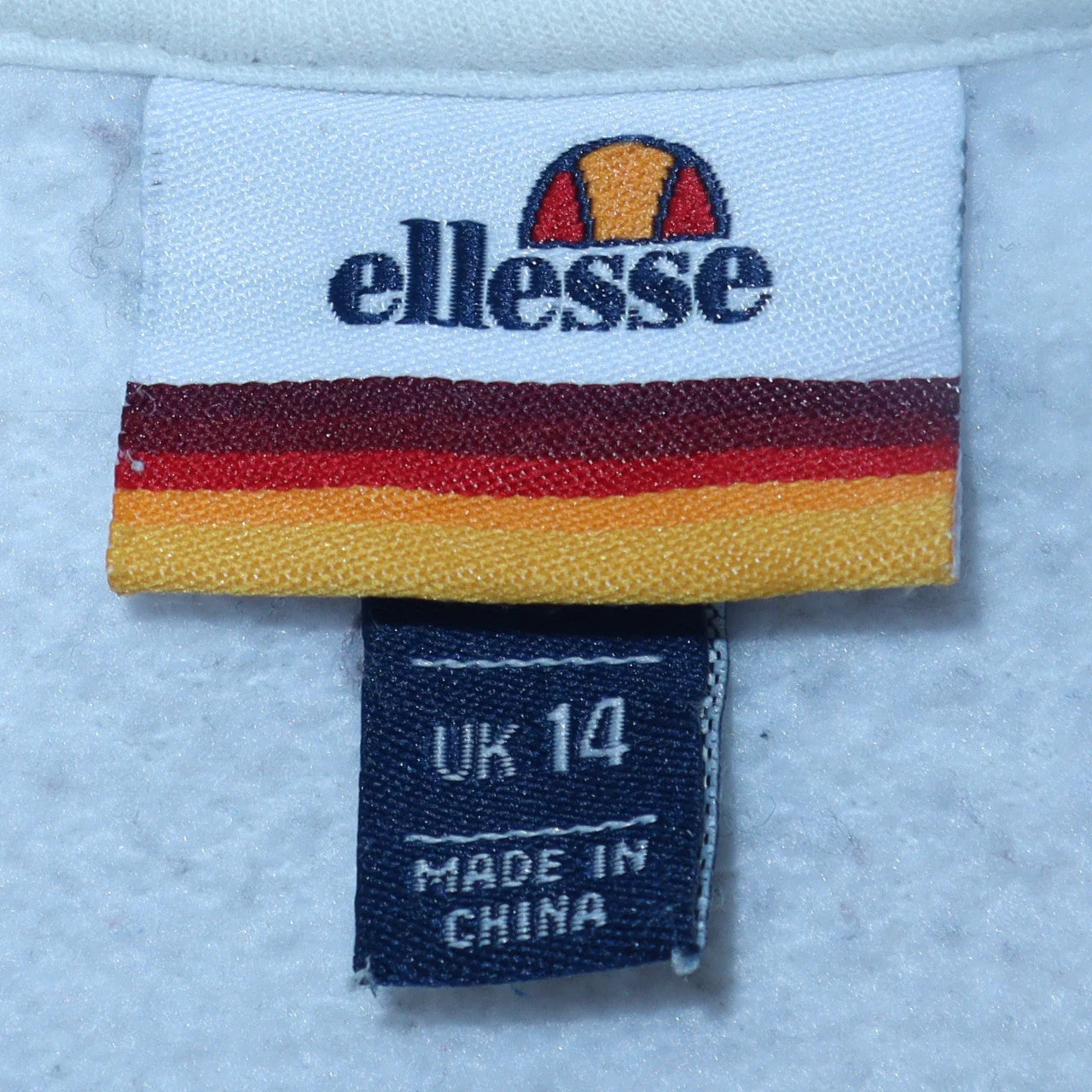 Ellesse Women's White Pullover Hoodie UK 14 Cotton Blend Logo Sweatshirt - Image 5