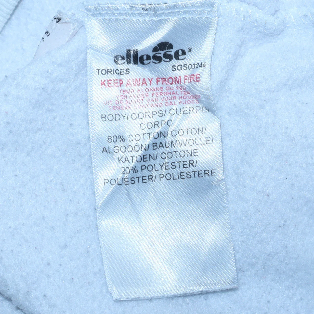 Ellesse Women's White Pullover Hoodie UK 14 Cotton Blend Logo Sweatshirt - Image 6