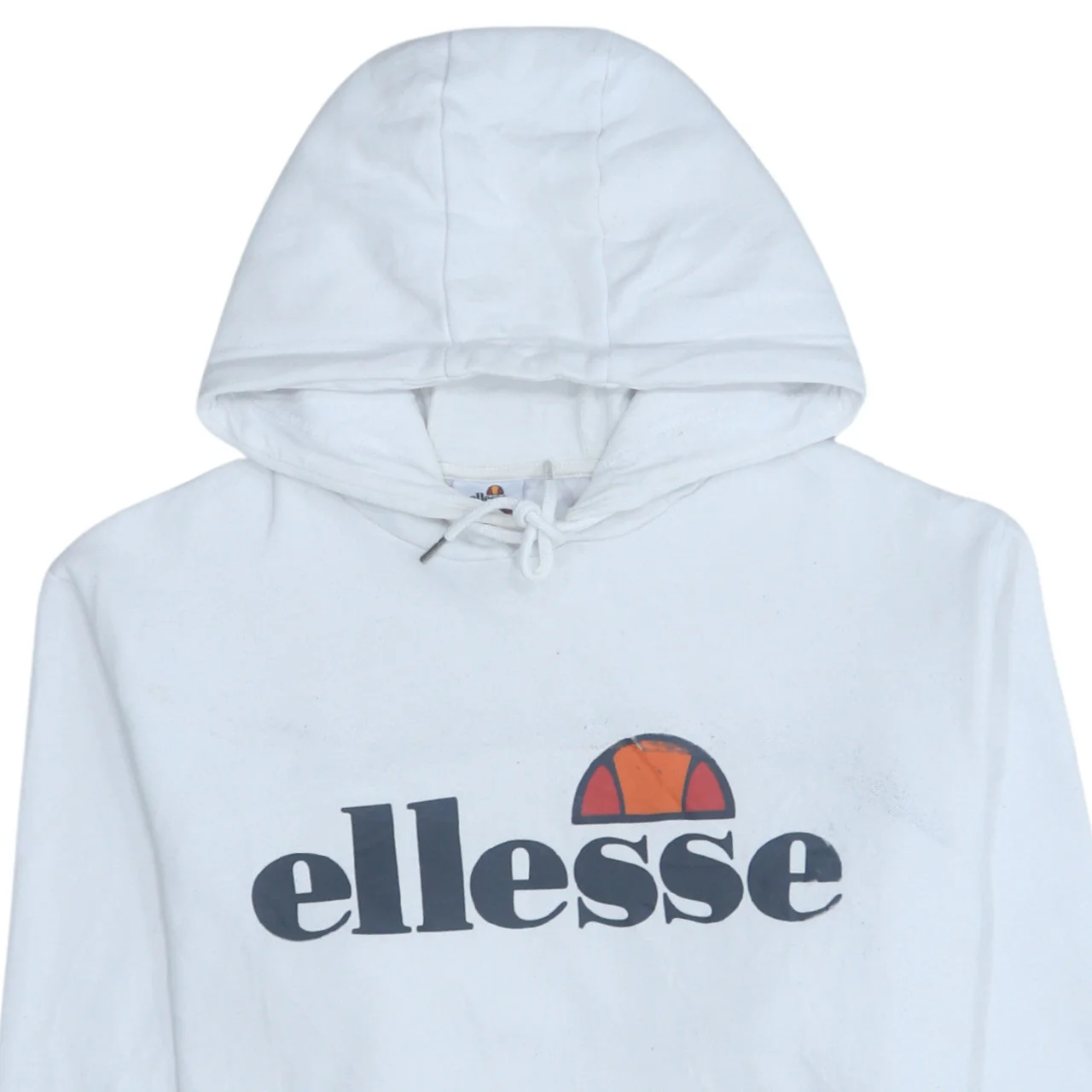 Ellesse Women's White Pullover Hoodie UK 14 Cotton Blend Logo Sweatshirt - Image 8