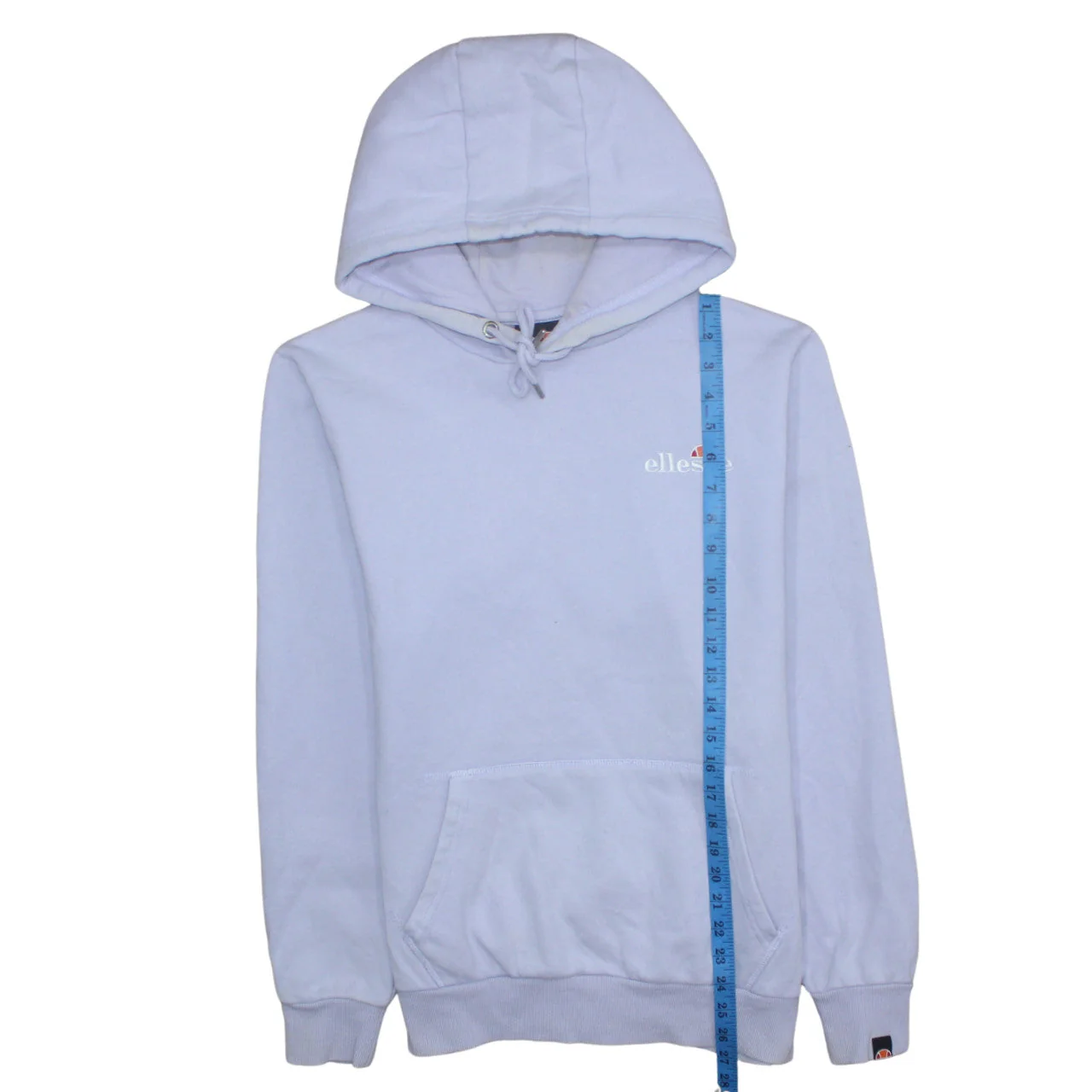 Ellesse Womens White Pullover Hoodie UK L Casual Logo Sweatshirt - Image 2