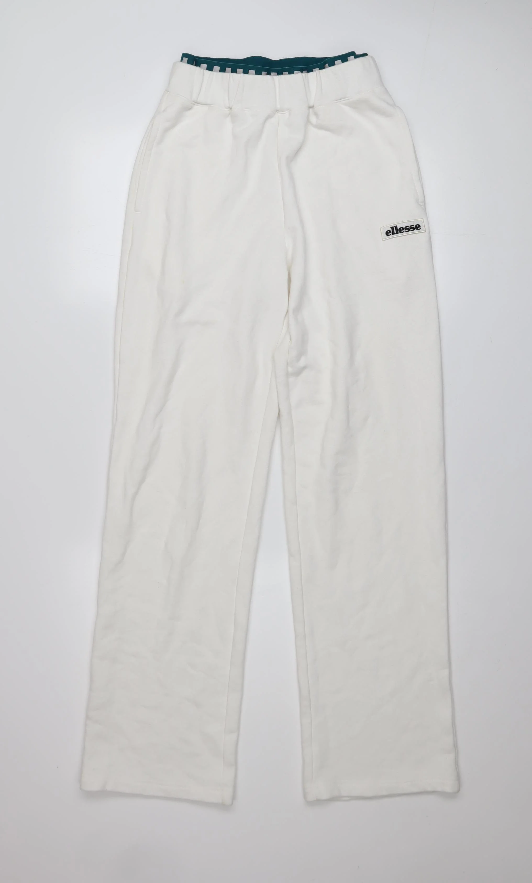 Ellesse Womens White Size 8 Straight Leg Sweatpants Joggers
