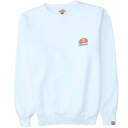 Ellesse Womens White UK 12 Cotton Blend Pullover Sweatshirt