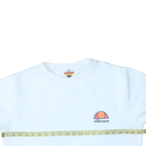 Ellesse Womens White UK 12 Cotton Blend Pullover Sweatshirt - Image 2