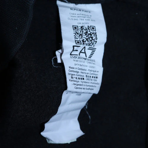 Emporio Armani EA7 Men's Grey Black Full Zip Hoodie Size M - Image 5