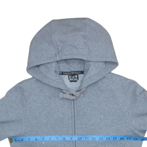 Emporio Armani EA7 Men's Grey Full Zip Hoodie Size S - Image 2