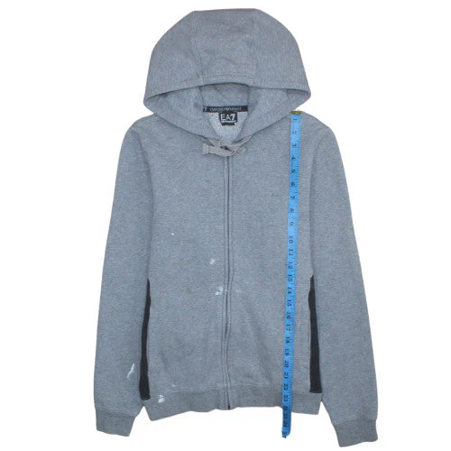 Emporio Armani EA7 Men's Grey Full Zip Hoodie Size S - Image 3