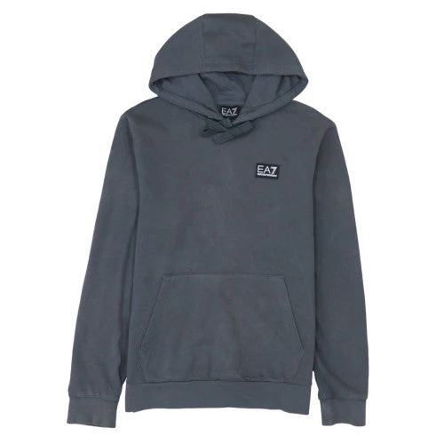 Emporio Armani EA7 Men's Grey Pullover Hoodie Size L Regular Fit