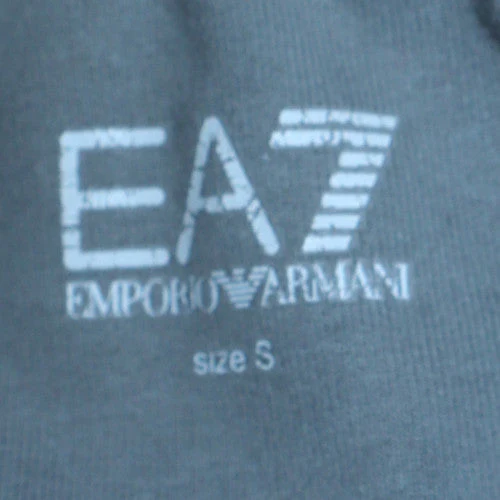 Emporio Armani EA7 Men's Grey Pullover Hoodie Size S Logo Sweatshirt - Image 5