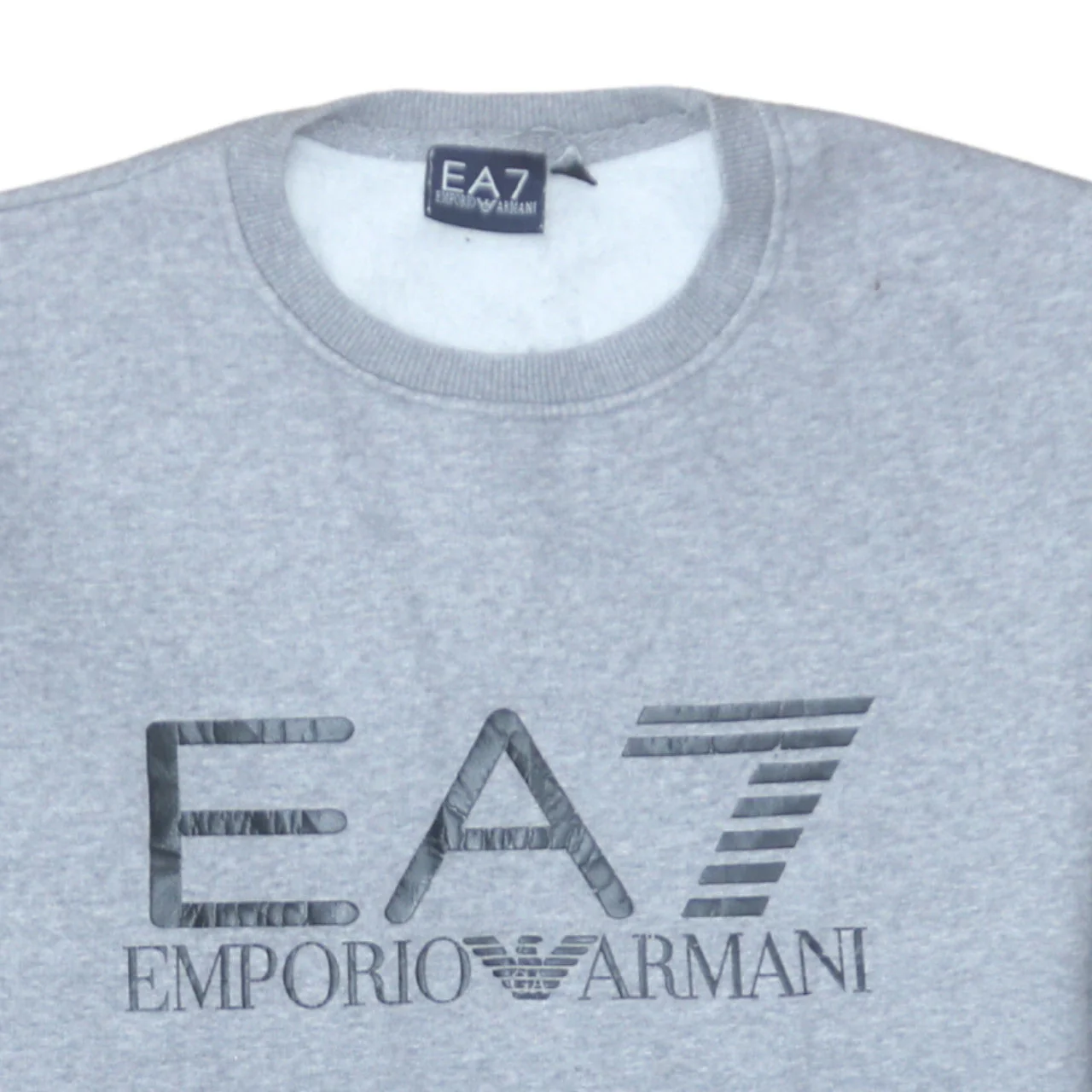 Emporio Armani EA7 Men's Grey Small Crew Neck Sweatshirt Cotton Blend - Image 8