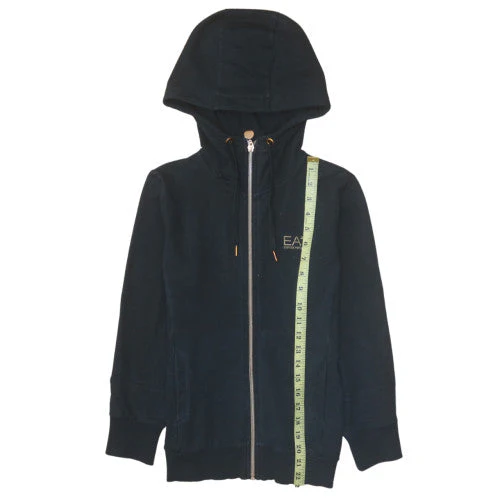 Emporio Armani EA7 Womens Black XS Full Zip Hoodie Sweatshirt - Image 3