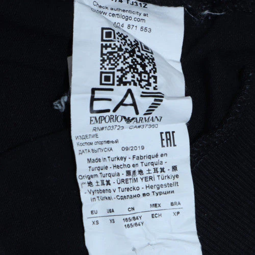 Emporio Armani EA7 Womens Black XS Full Zip Hoodie Sweatshirt - Image 6