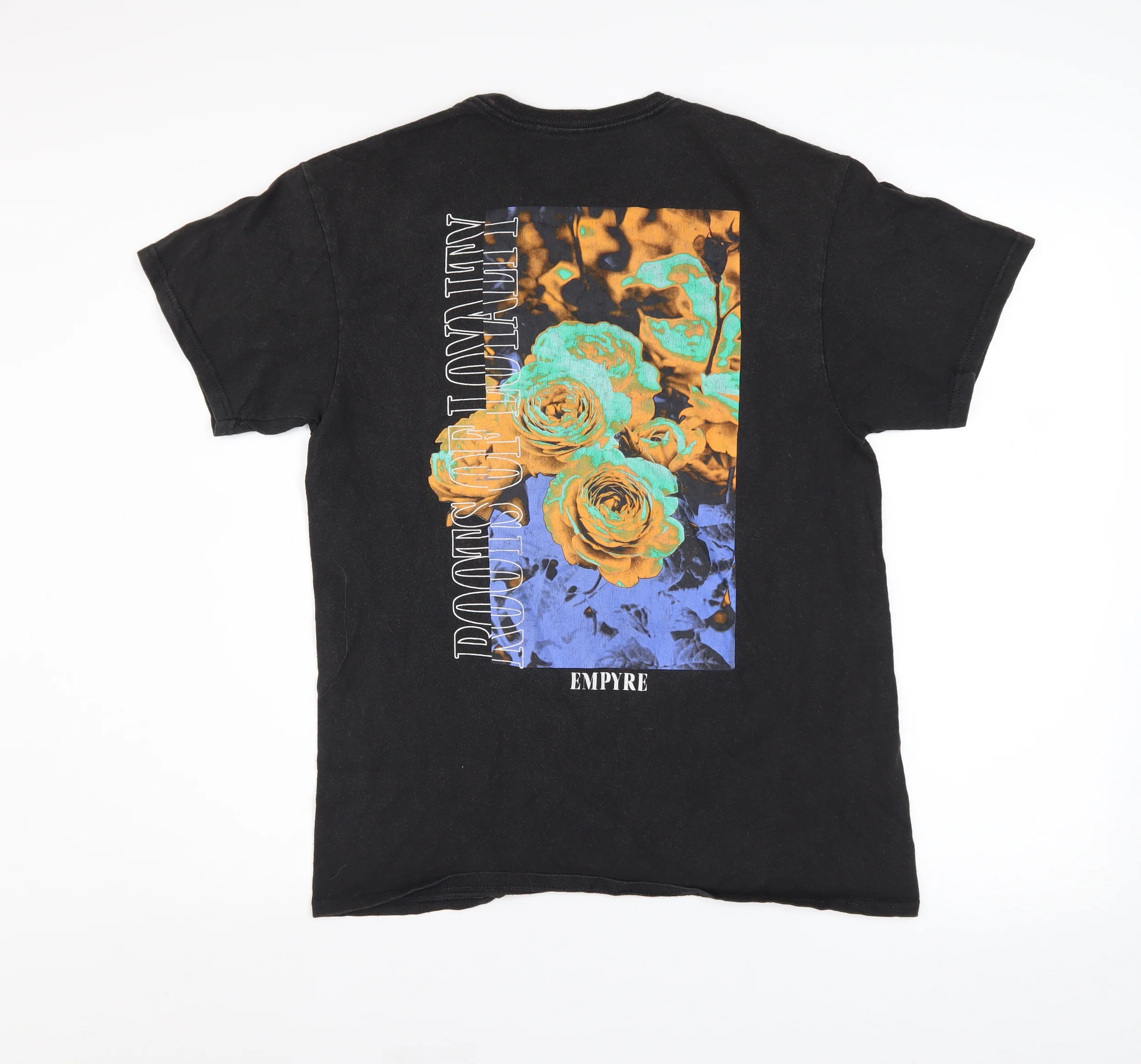Empyre Men's Black Graphic Rose Print T-Shirt Size M - Image 3