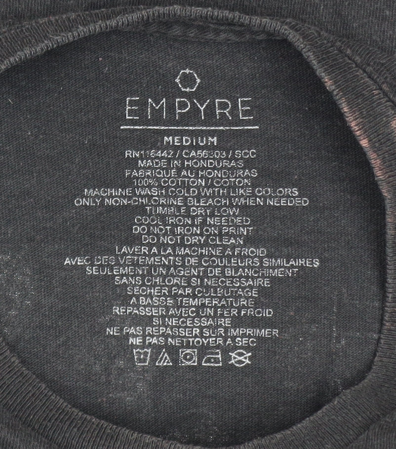 Empyre Men's Black Graphic Rose Print T-Shirt Size M - Image 4