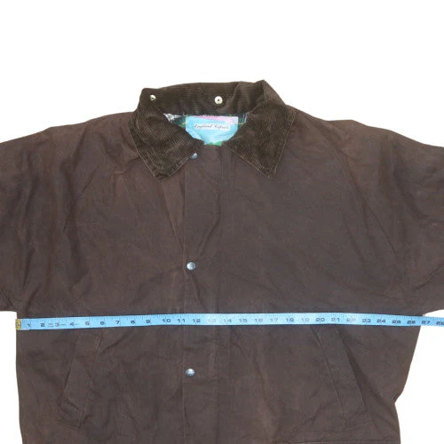 England Coprah Men’s Brown 2XL Waxed Cotton Country Coat - Image 2