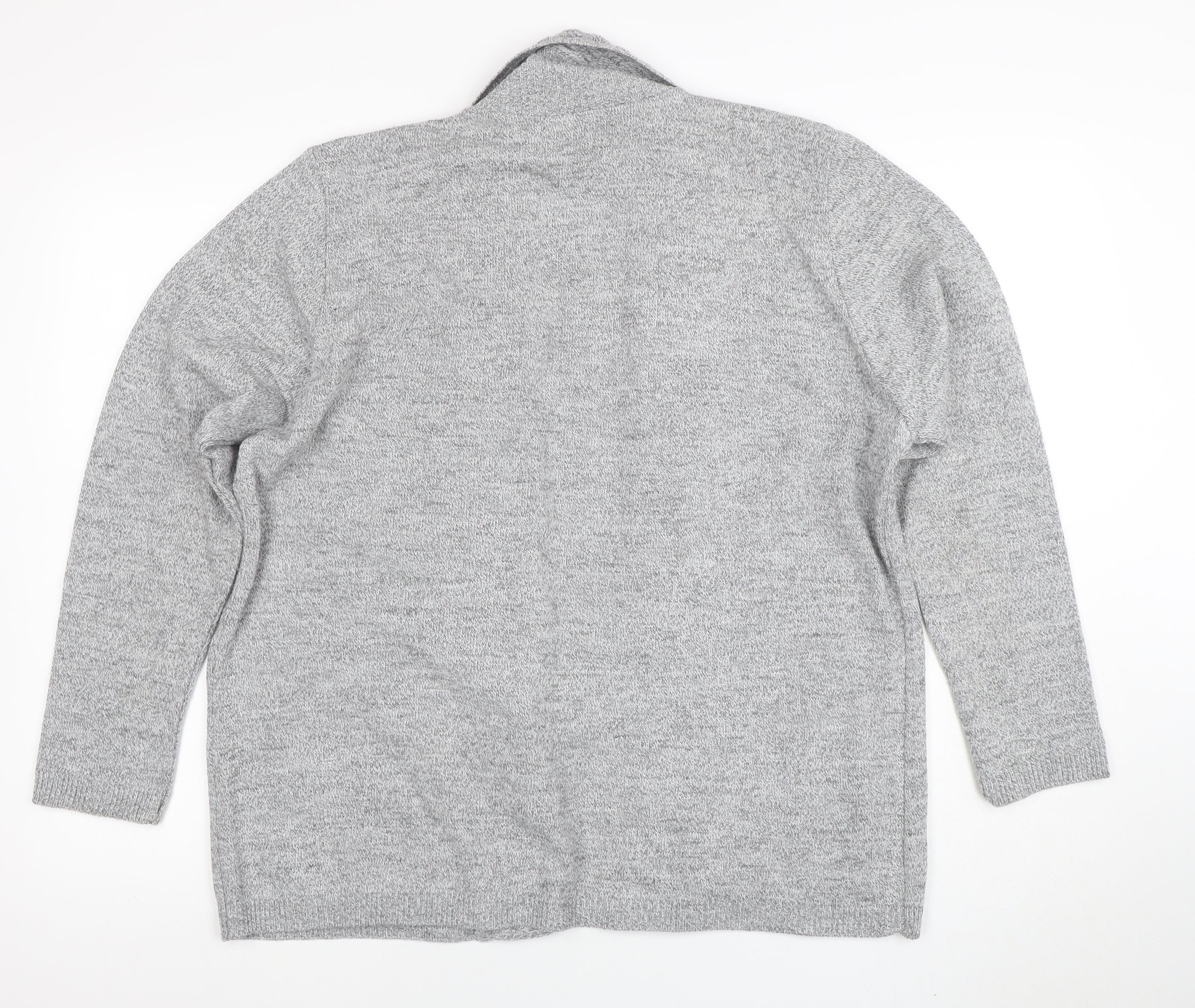 ENVY US Women’s Grey Knit Long Sleeve Open Cardigan 2XL - Image 3