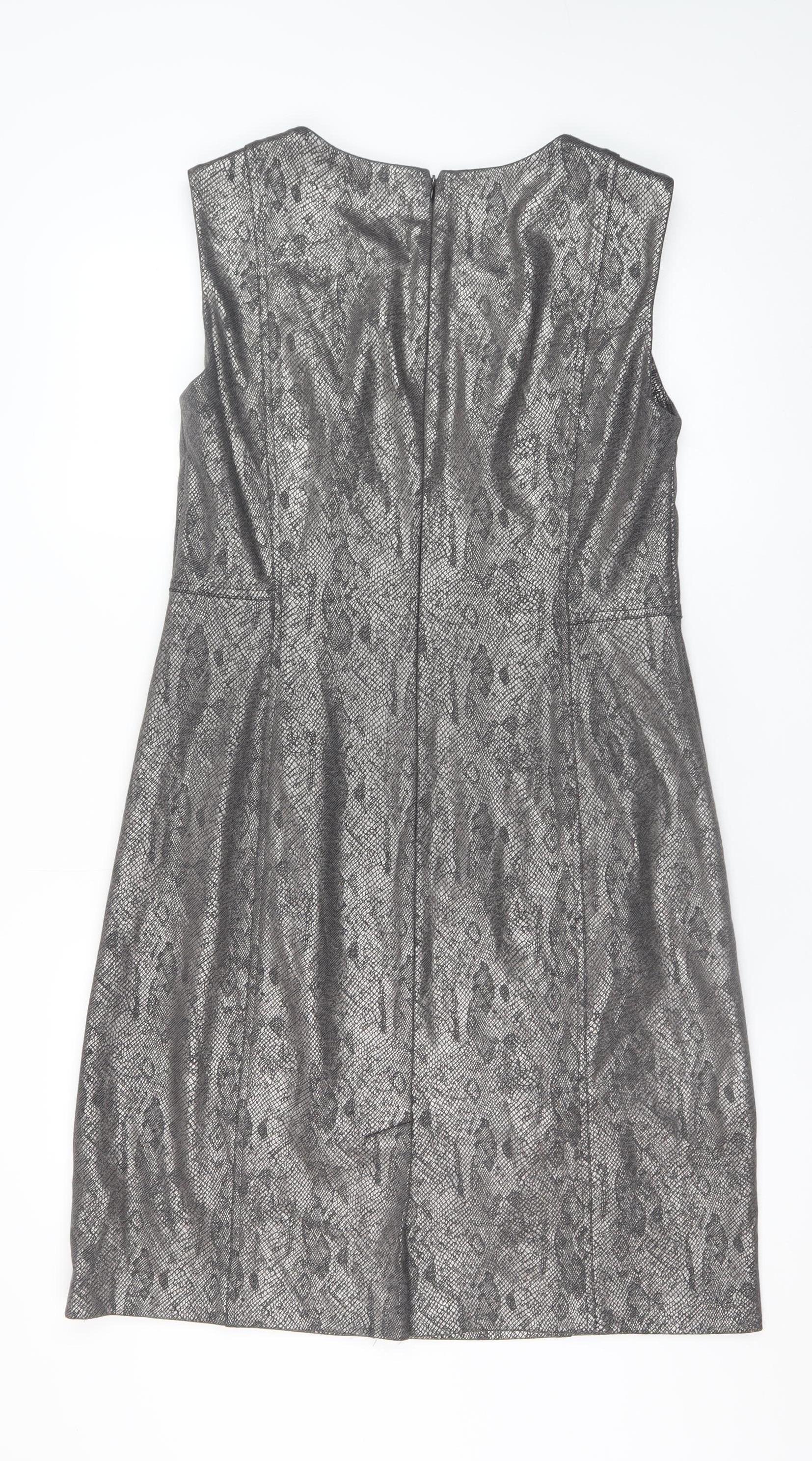 Episode Women Silver Size 18 Sheath Sleeveless Metallic Dress - Image 3