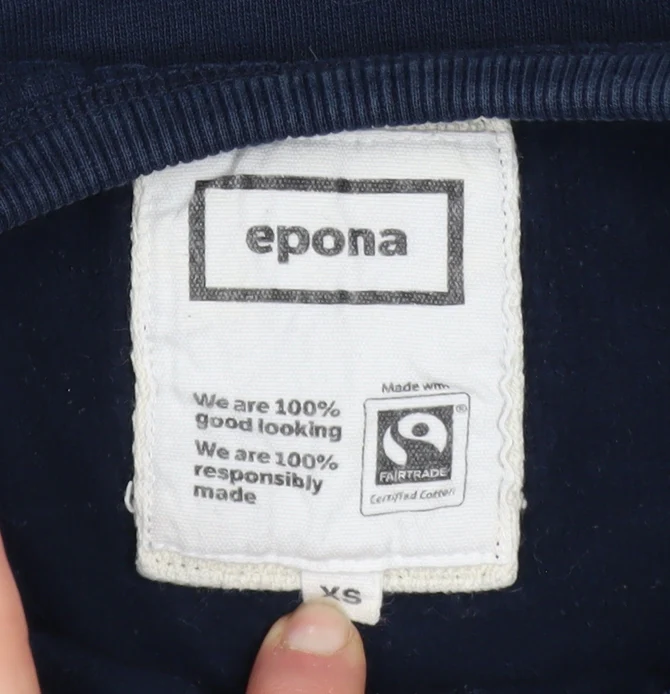 Epona Womens Navy BRISTOL UNIVERSITY Cropped Sweatshirt XS - Image 4
