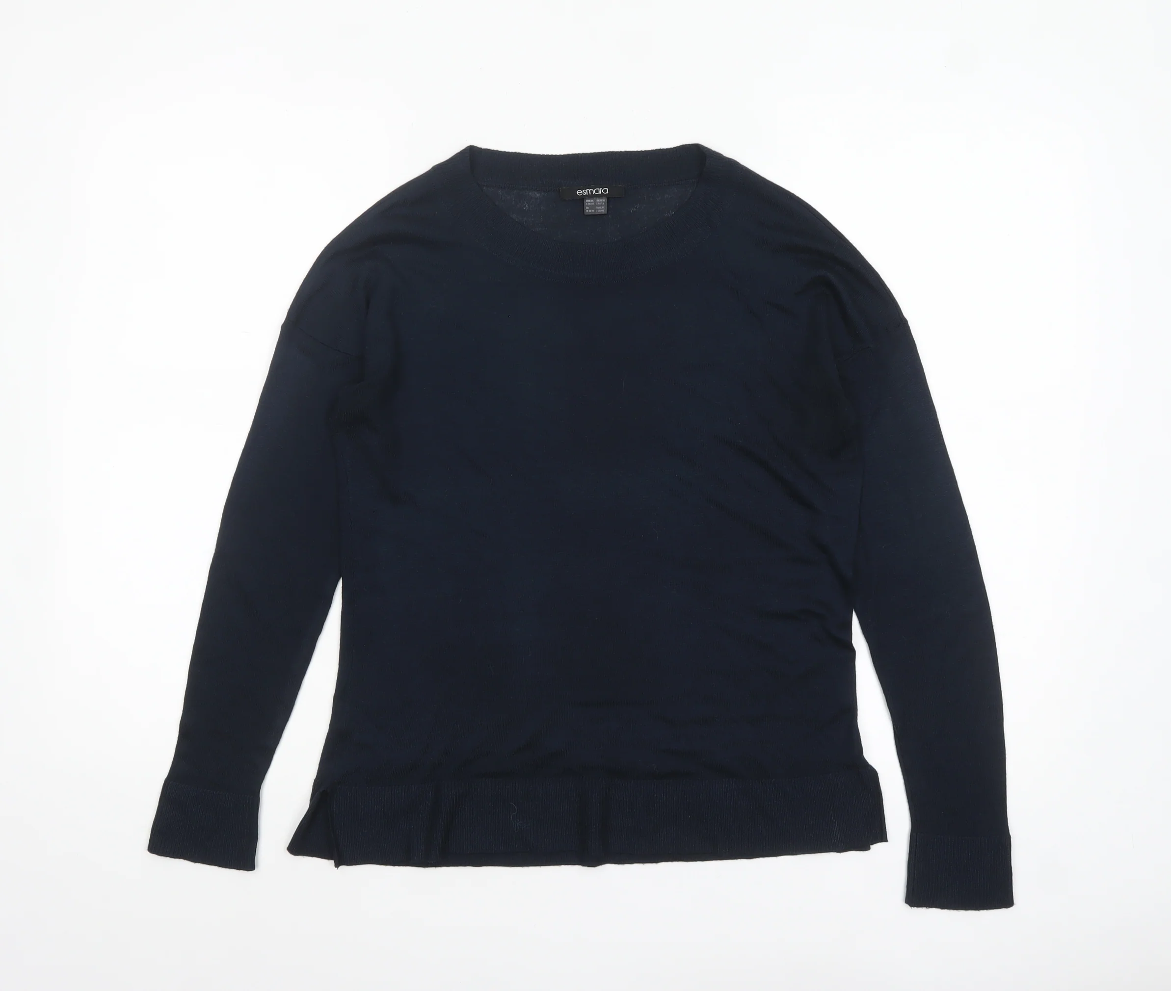 Esmara Women Blue Crew Neck Long Sleeve Pullover Jumper Size 10