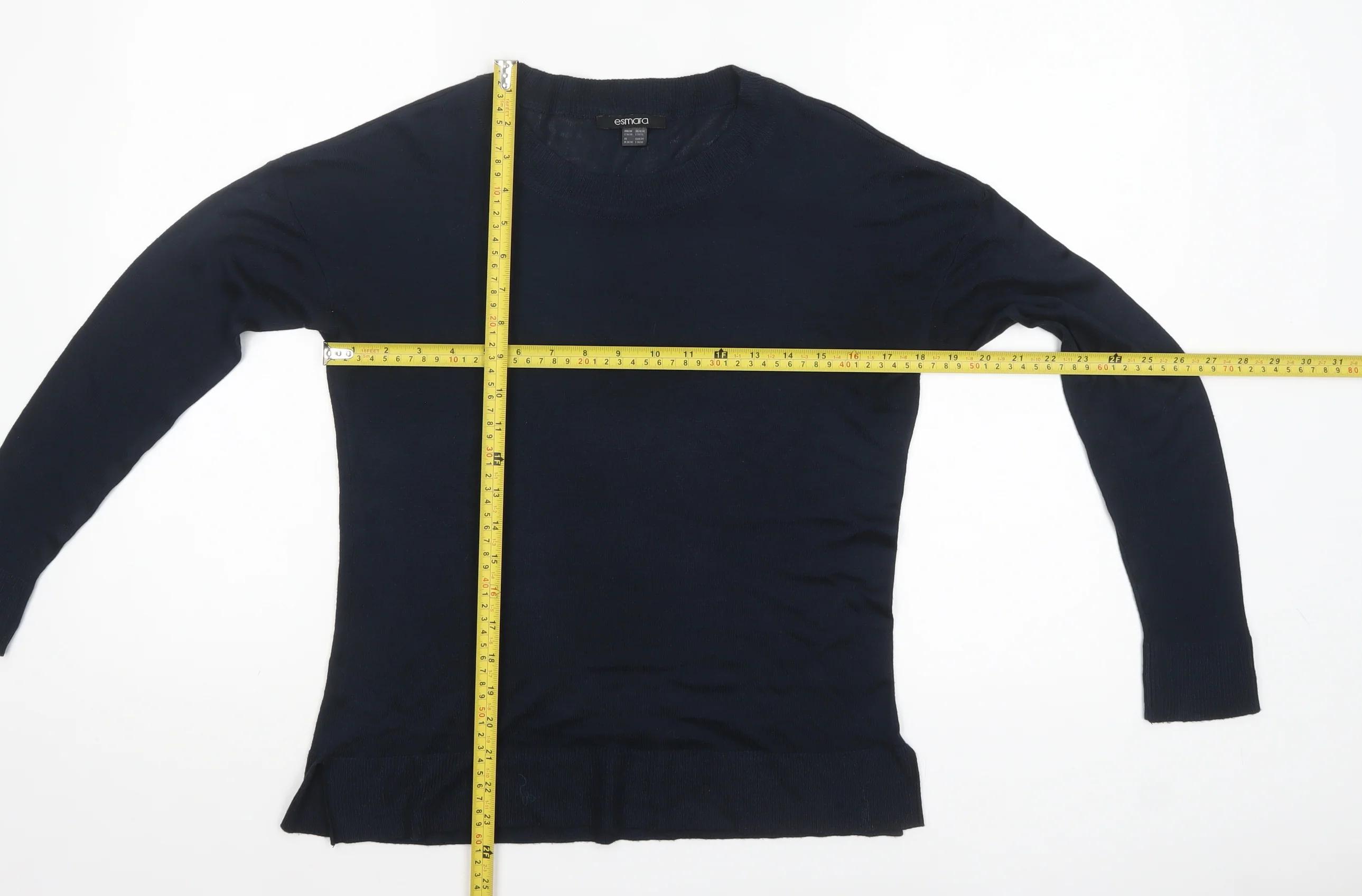 Esmara Women Blue Crew Neck Long Sleeve Pullover Jumper Size 10 - Image 2