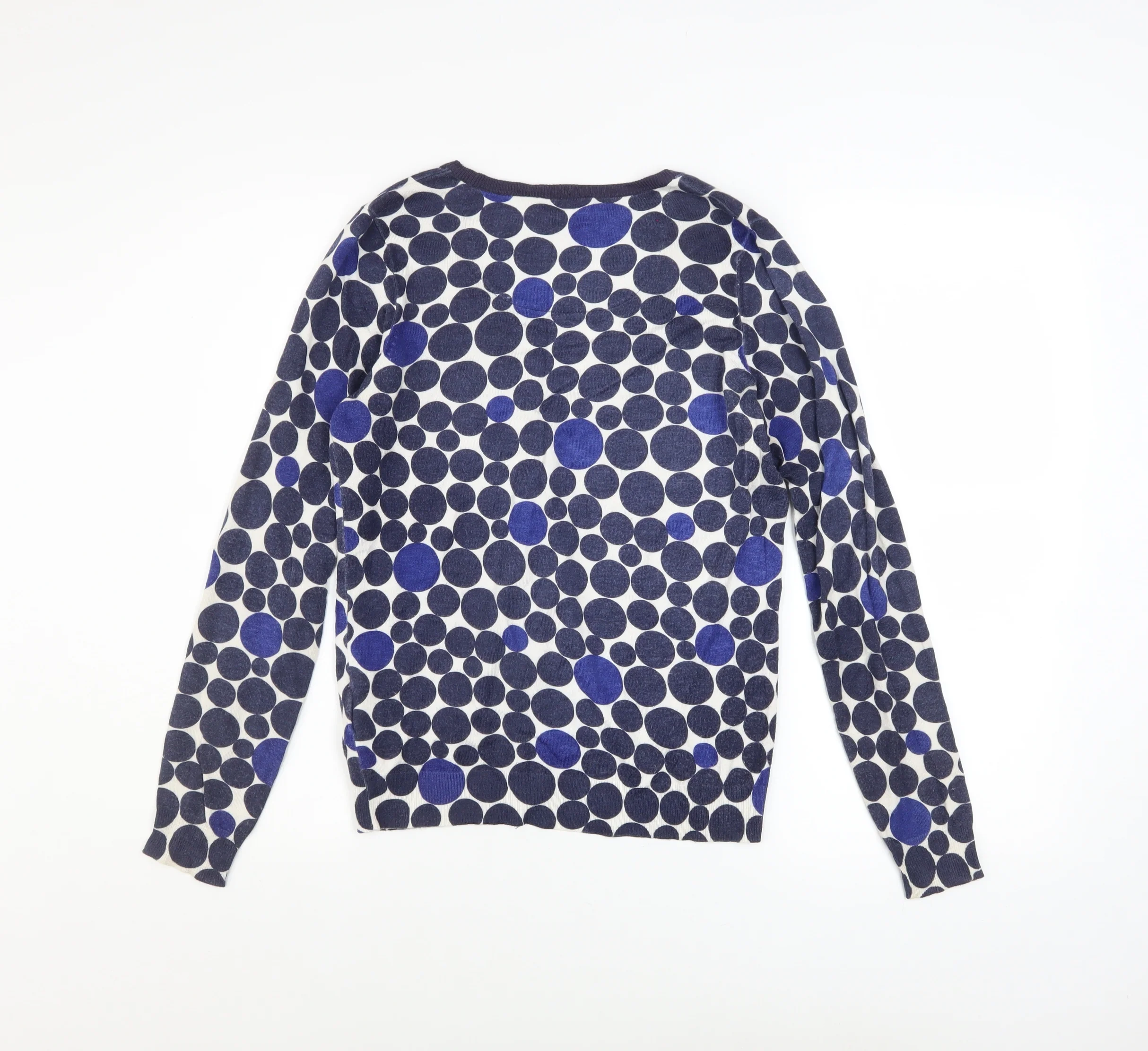 Esprit Women’s Blue Polka Dot V-Neck Cardigan Size S - Image 3