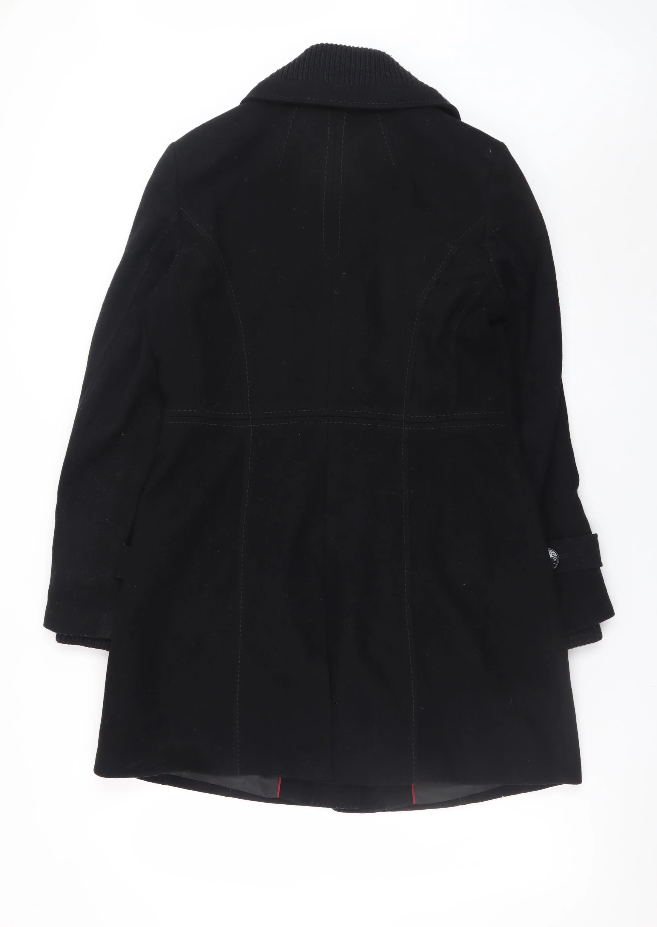 Esprit Womens Black Wool Blend Mid-Length Coat Size 12 - Image 3