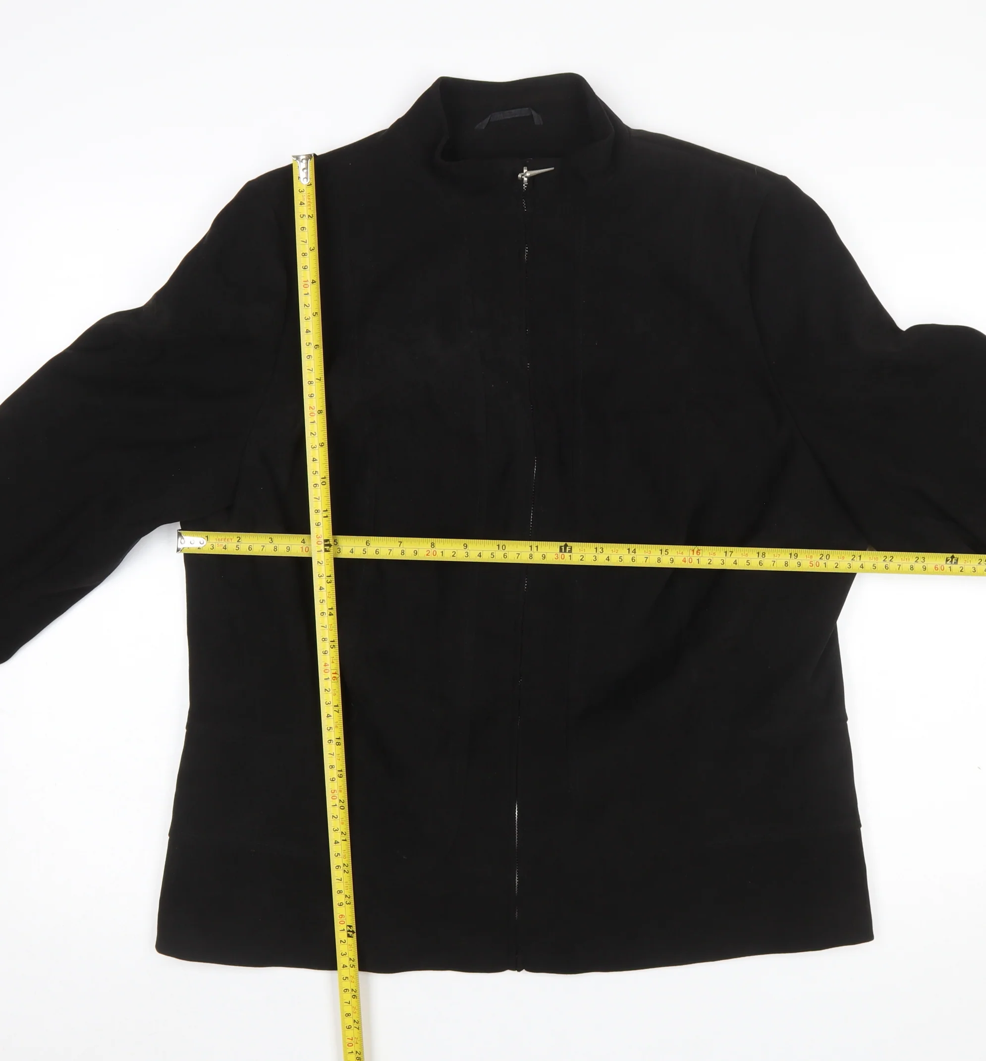 Essence Womens Black Size 18 Full Zip Mid-Length Jacket - Image 2