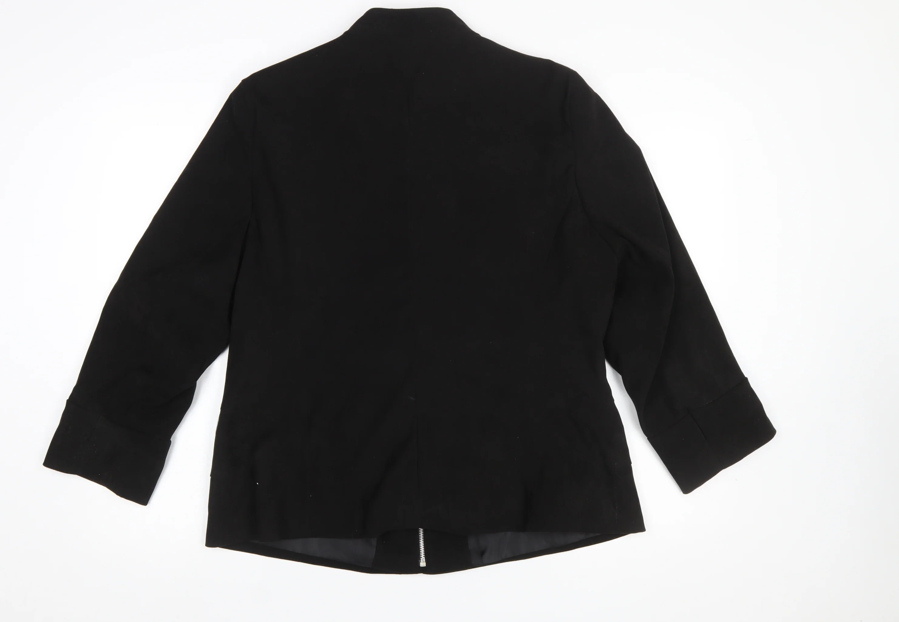 Essence Womens Black Size 18 Full Zip Mid-Length Jacket - Image 3