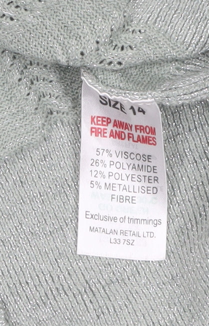 Et Vous Women's Grey Size 14 Crew Neck Ribbed Knit Jumper - Image 4