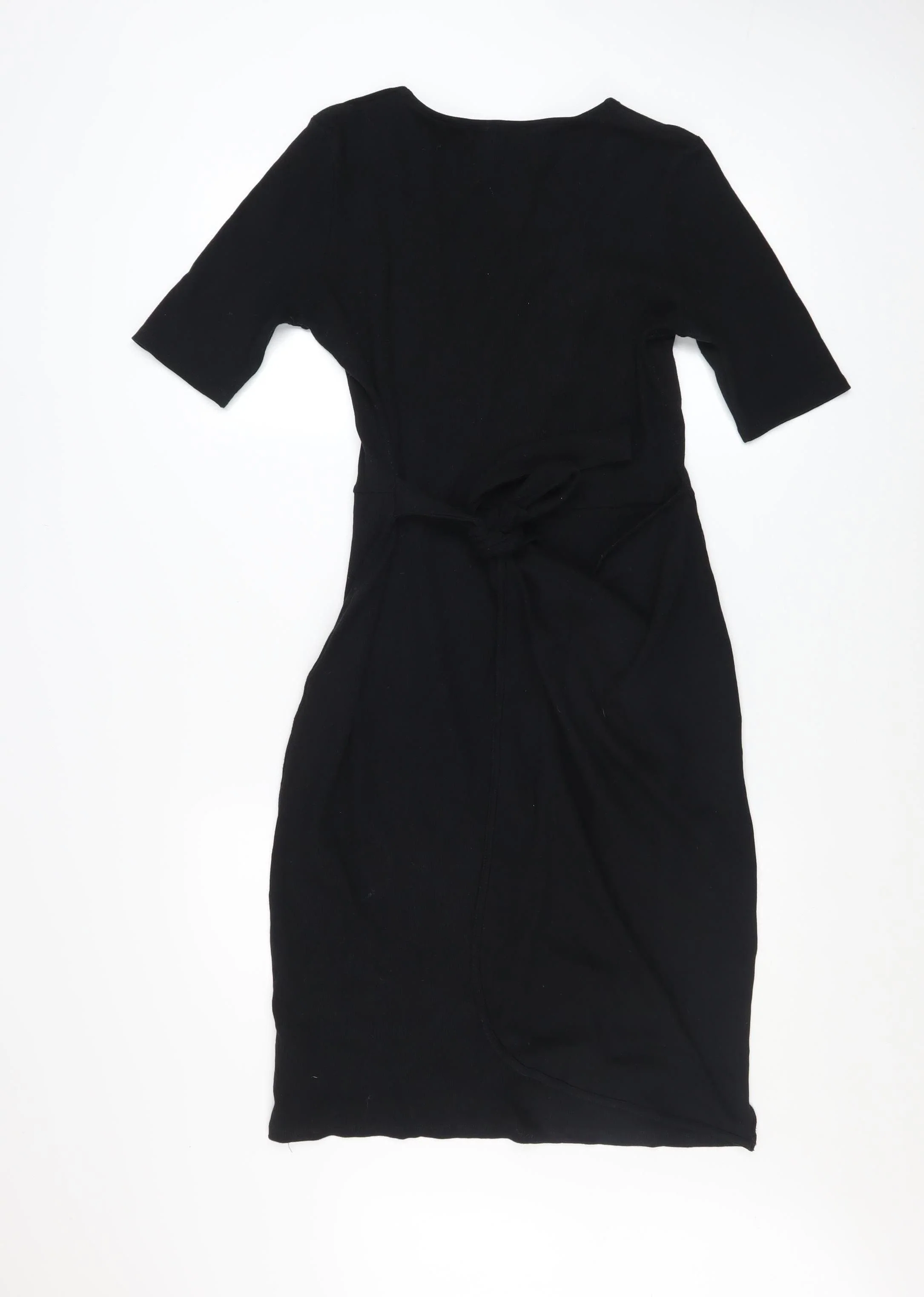 &et Womens Black Size 12 Bodycon Knee Length Cotton Blend Dress - Image 3