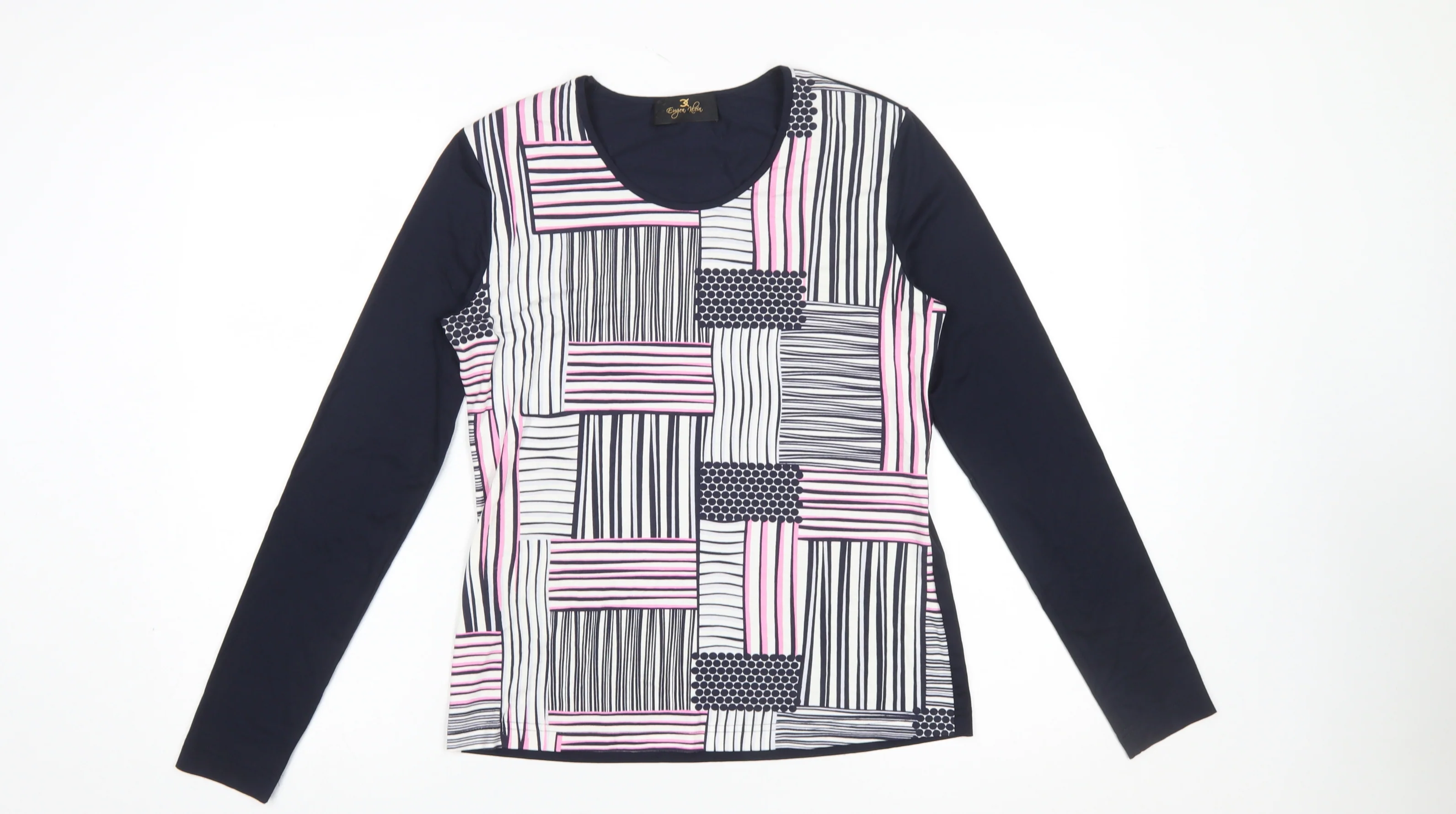 Eugen Klein Women’s Multicoloured Long Sleeve Jersey T-Shirt Size 10