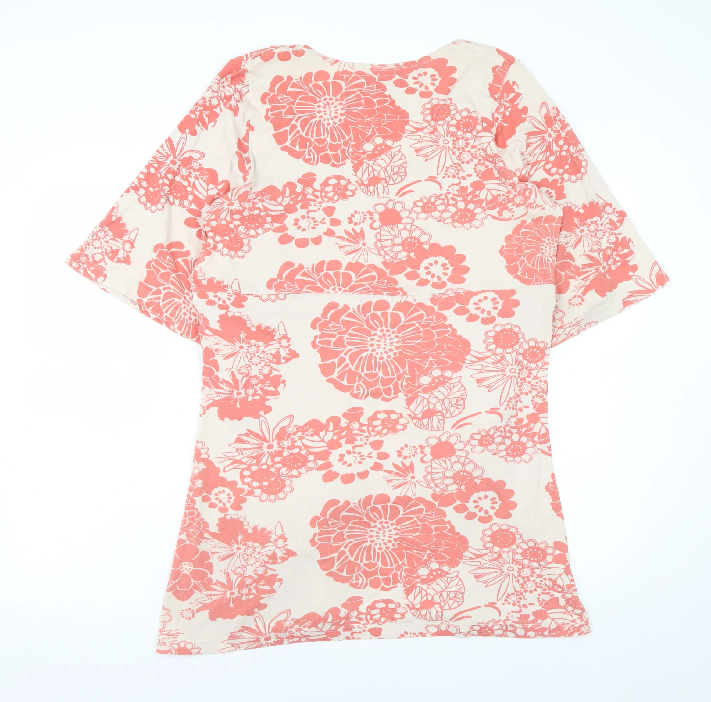 Evans Womens Pink Floral Cotton Wrap Dress Size 16 - Image 3