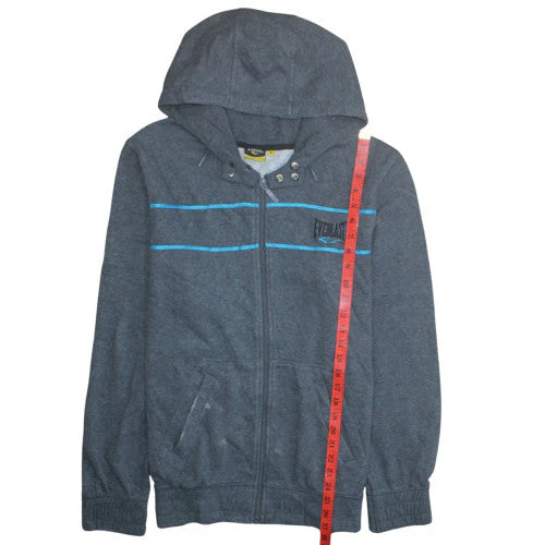 Everlast Men's Grey Full Zip Hoodie M Sports Fleece Sweatshirt - Image 3