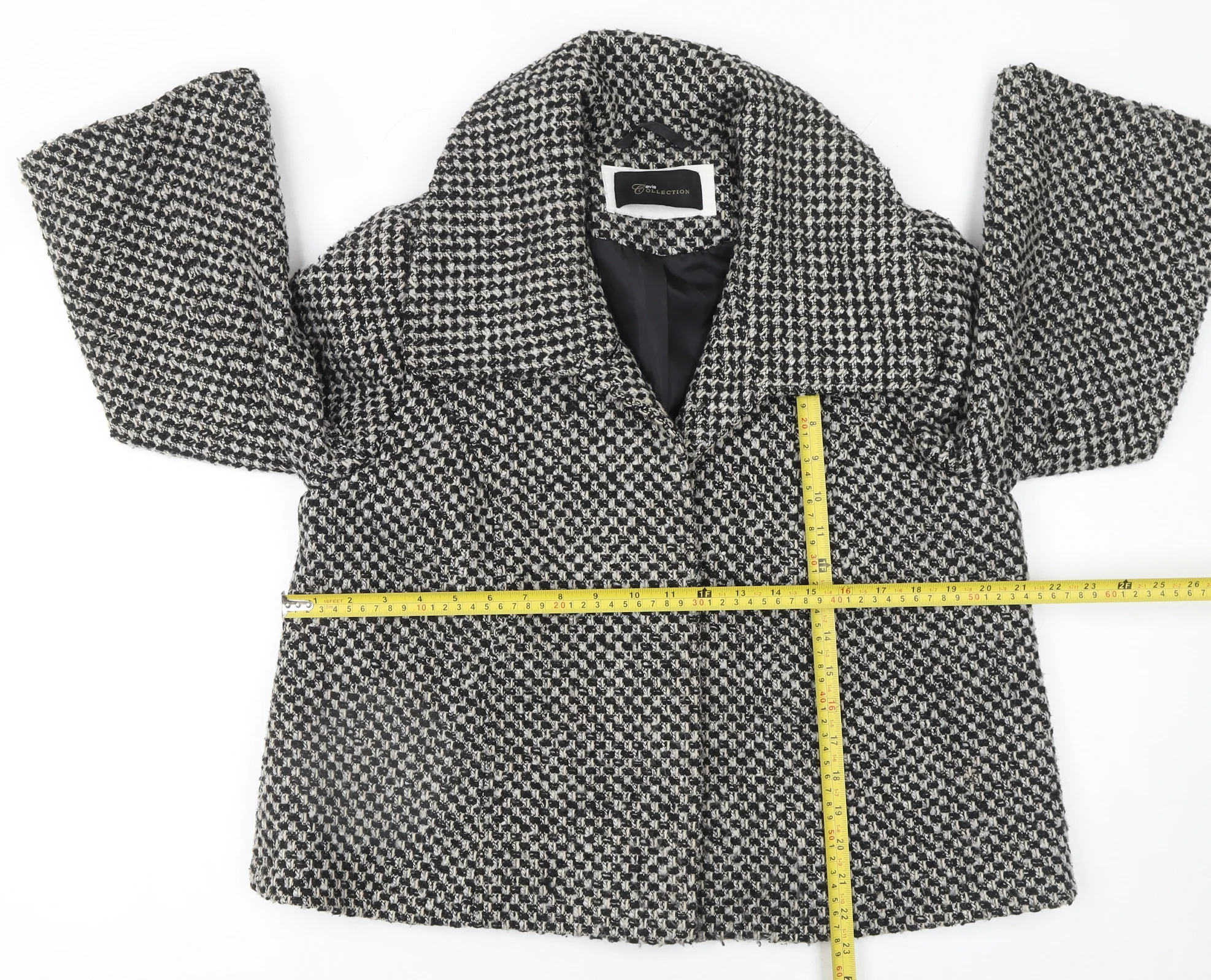 Evie Women’s Brown Houndstooth Tweed Suit Jacket Size 16 - Image 2