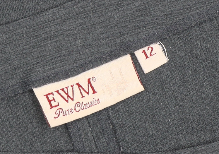 EWM Women Grey Size 12 Straight Leg Polyester Trousers - Image 4